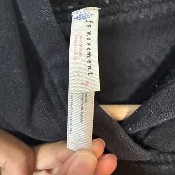 FP Movement Black Cropped Hoodie with Mesh Lining – Size S - Picture 9 of 9